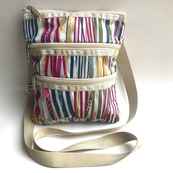 LeSportsac 3 Zipper Section Crossbody Bag - Picture 1 of 12